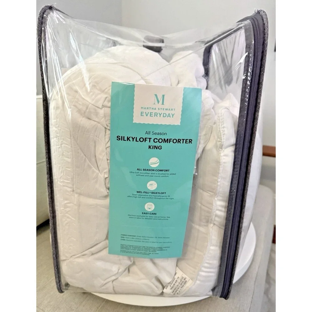 EVERYDAY Martha Stewart KING Bed Comforter white